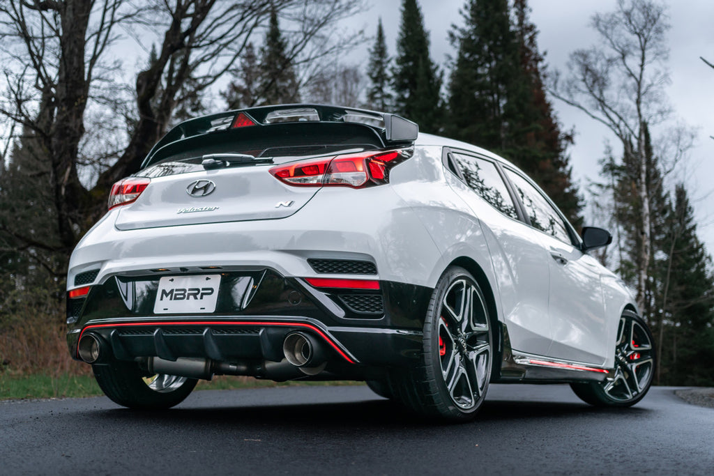 MBRP 3" Cat-Back, Dual Rear Exit Exhaust 2019+ Hyundai Veloster N, T304 Stainless Steel, Carbon Fiber tips