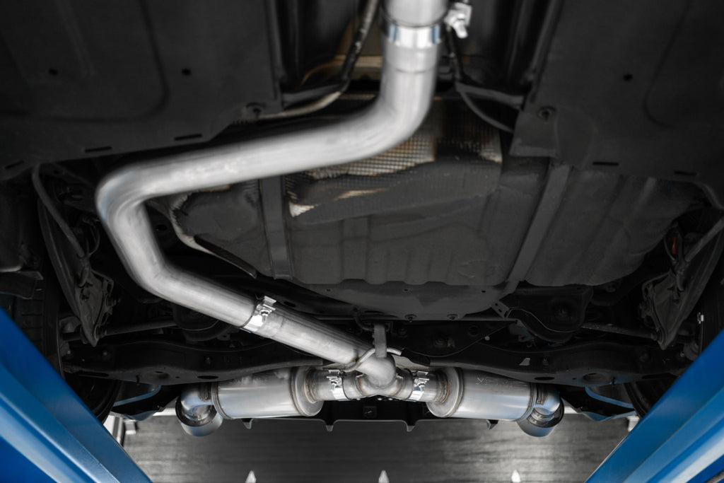 MBRP 3" Cat-Back, Dual Rear Exit Exhaust 2019+ Hyundai Veloster N, T304 Stainless Steel, Carbon Fiber tips