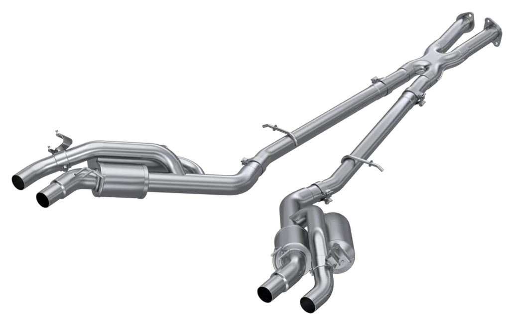 MBRP S4708304 2.5-Inch Cat-Back Exhaust for 2022-2024 Kia Stinger 3.3L, Active Profile, T304 Stainless Steel, Quad Rear Exit Design.