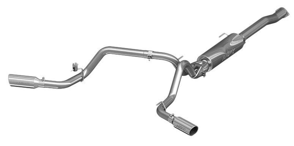 MBRP S5340AL 3-Inch/2.5-Inch Cat-Back Exhaust for 2016-2023 Toyota Tacoma, Race Profile, Aluminized Steel, Dual Side Exit Design.