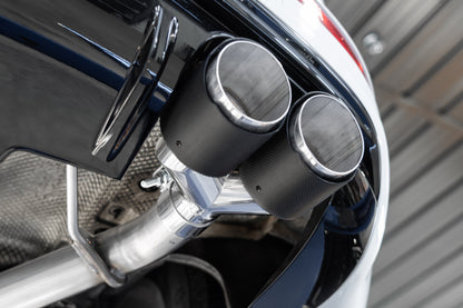 MBRP 2.5" Axle-Back, 2014-2017 Audi SQ5, 3.0T, T304 Stainless Steel, Dual Rear Exit w/ Quad Carbon Fiber Tips MBRP