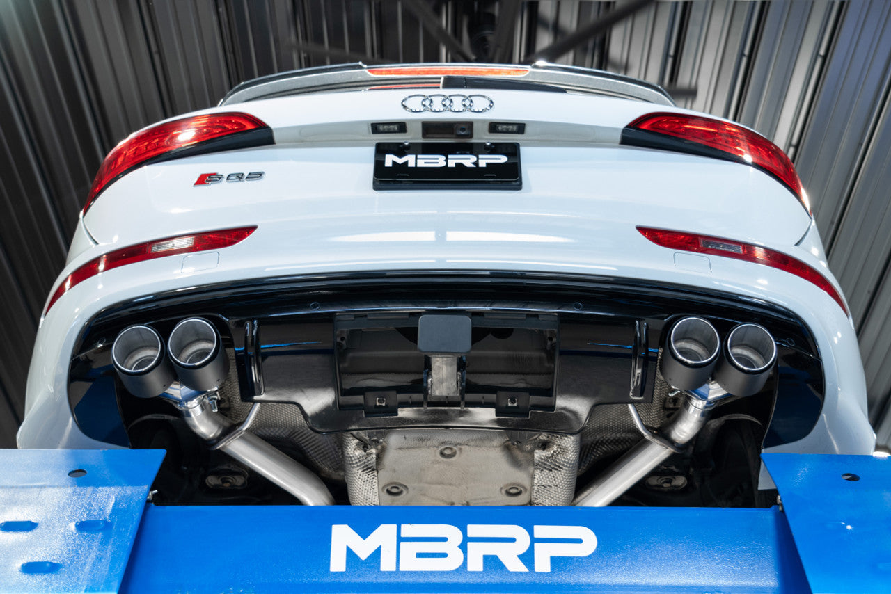 MBRP 2.5" Axle-Back, 2014-2017 Audi SQ5, 3.0T, T304 Stainless Steel, Dual Rear Exit w/ Quad Carbon Fiber Tips MBRP