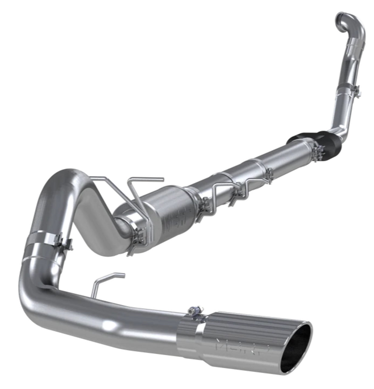 MBRP 4" Turbo Back, Single Side Exit, (Aluminized 3" downpipe), AL, Ford F-250/350 7.3L Powerstroke 1994 - 1997 MBRP