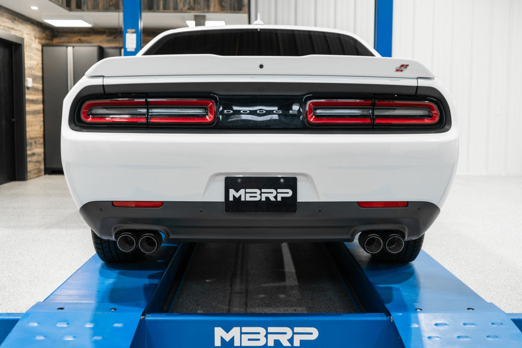 MBRP 2015-2023 Dodge Challenger V6 2.5in Cat-Back Quad Rear Exit Exhaust S71113CF MBRP