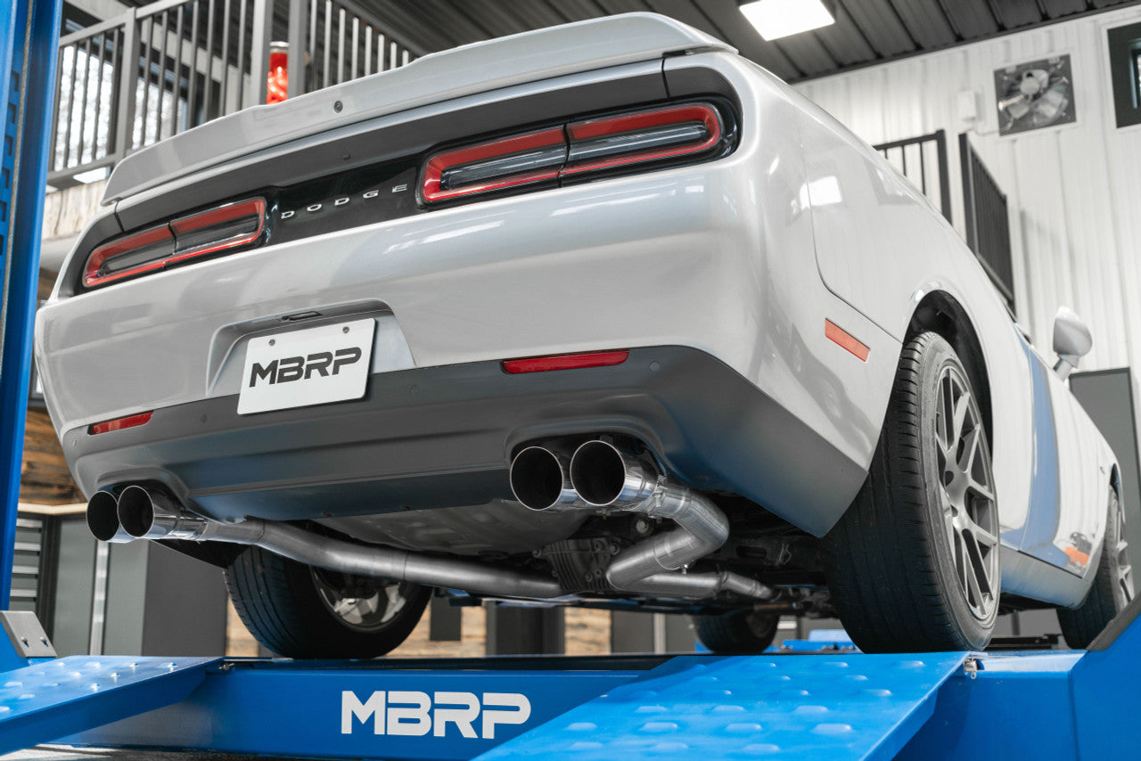 MBRP 2015-2016 Dodge Challenger 3-INCH CAT-BACK EXHAUST QUAD REAR EXIT, RACE PROFILE