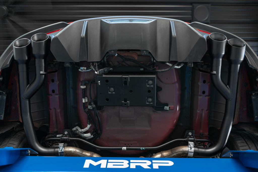 MBRP 2.5" Axle Back, with Quad 4" Dual Wall Tips, Non Active Exhaust, Black Coated, Ford Mustang GT 5.0L 2018 - 2023