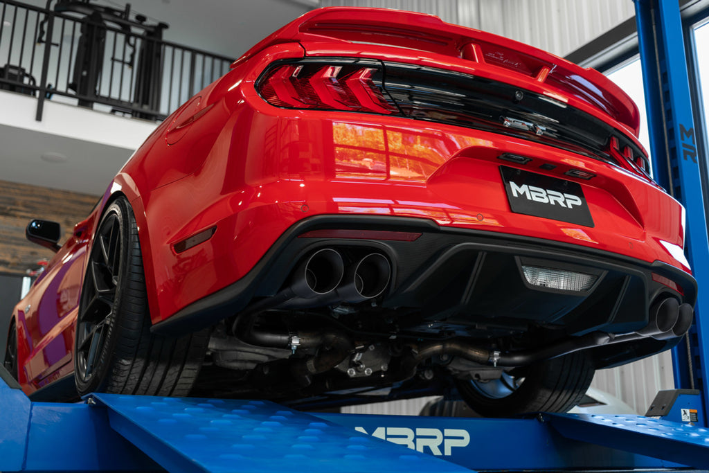 MBRP 2.5" Axle Back, with Quad 4" Dual Wall Tips, Non Active Exhaust, Black Coated, Ford Mustang GT 5.0L 2018 - 2023