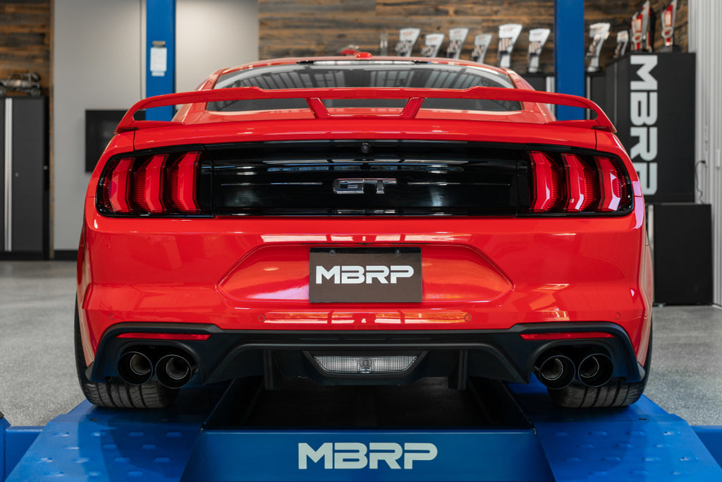 MBRP 2.5" Axle Back, with Quad 4" Dual Wall Tips, Non Active Exhaust, Black Coated, Ford Mustang GT 5.0L 2018 - 2023