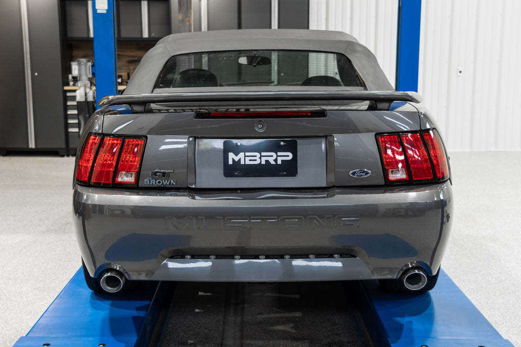 MBRP 1999-2004 Ford Mustang GT/Mach 1 4.6L 2.5in Cat-Back Exhaust, Black Coated Dual Rear Exit (Street Profile) - S7221ALBT