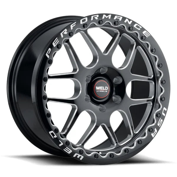 Weld Solana Beadlock 20x10.5 / 5x127 BP / ET38 / 71.5mm Bore - Gloss Black MIL DIA Wheel