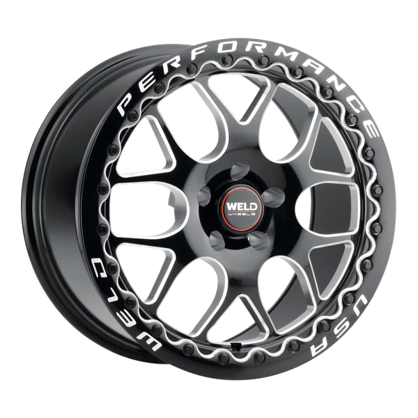 Weld Solana Beadlock 18x10 / 5x120 BP / ET42 / 78.1mm Bore - Gloss Black MIL DIA Wheel