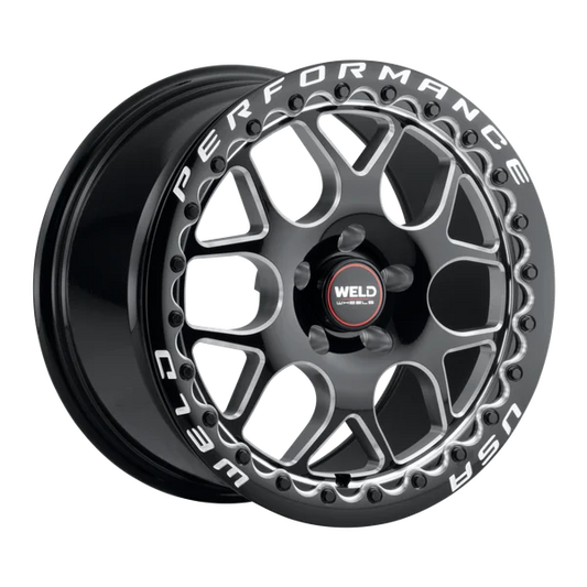 Weld Solana Beadlock 18x12 / 6x114.3 BP / ET53 / 71.5mm Bore - Gloss Black MIL DIA Wheel