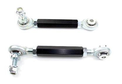 SPL Parts adjustable rear sway bar endlinks for BMW E8X and E9X models, featuring high-load FK bearings and preload-free adjustment for aftermarket rear sway bars