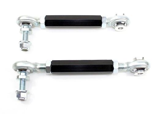 SPL Parts adjustable rear sway bar endlinks for BMW E8X and E9X models, featuring high-load FK bearings and preload-free adjustment for aftermarket rear sway bars