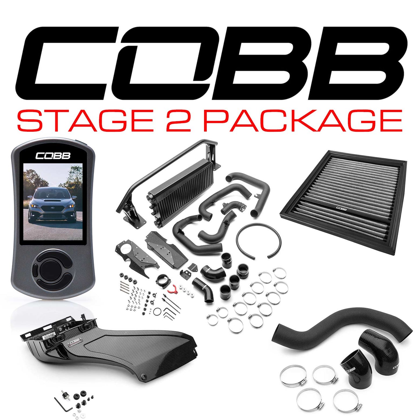 Cobb 2022+ Subaru WRX Stage 2 Power Package w/Black FMIC - SUB0060020-BK-FMIC