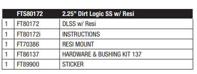 Fabtech 2024 Toyota Tacoma 4WD (Ex. TRD Pro Models) Dirt Logic 2.25 Rear Shock