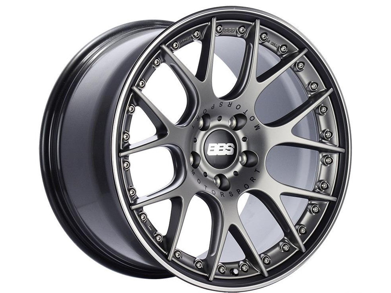 BBS CH-RII 21x9.5 5x112 ET30 PFS Platinum Center Black Rim SS Rim Protector Wheel w/Motorsport Etch