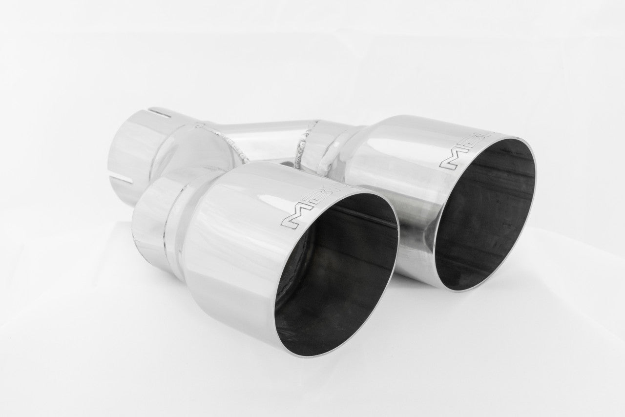 MBRP Tip, T304 Stainless Steel Tip; 2.5" inlet, Dual 3.5" OD Out single wall MBRP