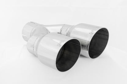 MBRP Tip, T304 Stainless Steel Tip; 2.5" inlet, Dual 3.5" OD Out single wall MBRP