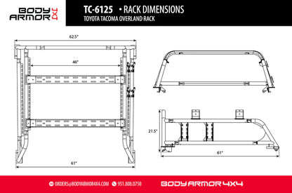 Body Armor 2005-2023 TOYOTA TACOMA OVERLAND RACK Body Armor 4x4