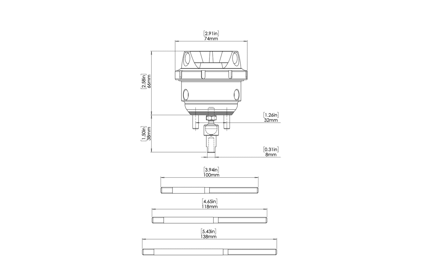 Turbosmart GenV IWG (Twin Port) Wastegate Actuator Suit BorgWarner EFR 14psi - TS-0620-4012 Turbosmart