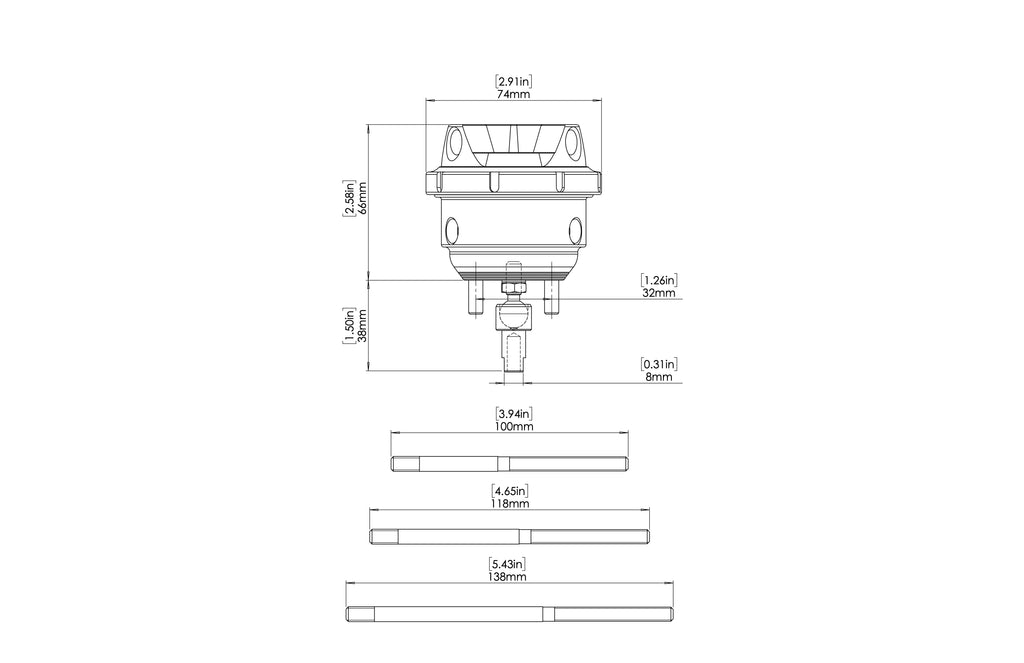 Turbosmart GenV IWG (Twin Port) Wastegate Actuator Suit BorgWarner EFR 14psi - TS-0620-4012