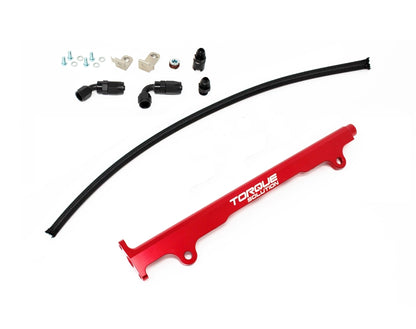 Torque Solution Mitsubishi Evo X Billet Aluminum Fuel Rail - Red