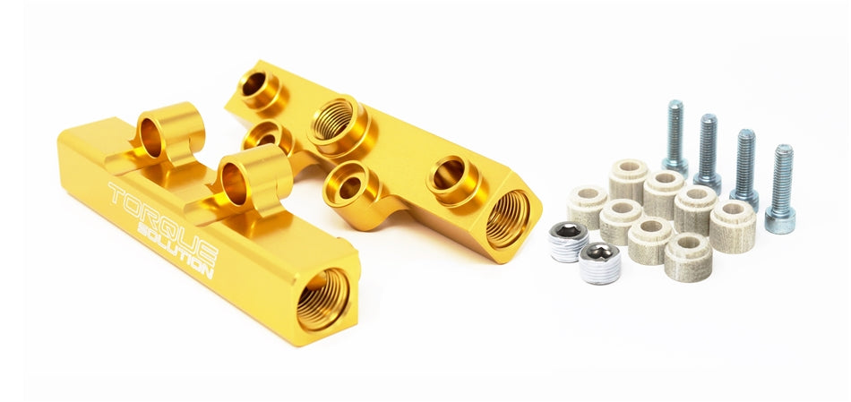 Torque Solution Top Feed Fuel Rails: 02-14 Subaru WRX / 07-18 STI - Gold Torque Solution