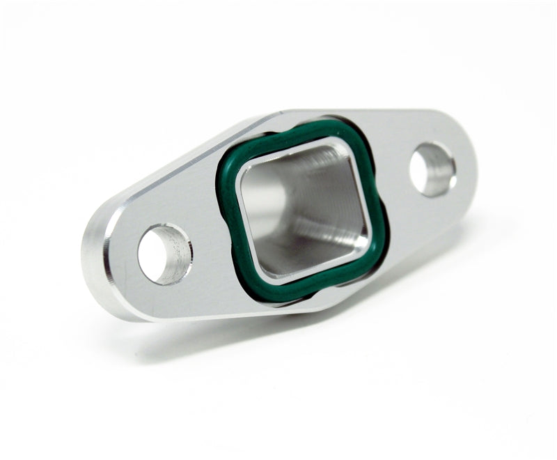 Torque Solution Billet Offset Oil Drain Flange w/ Integrated -10AN Flange: T3/T4 & PTE/Borg Turbo Torque Solution
