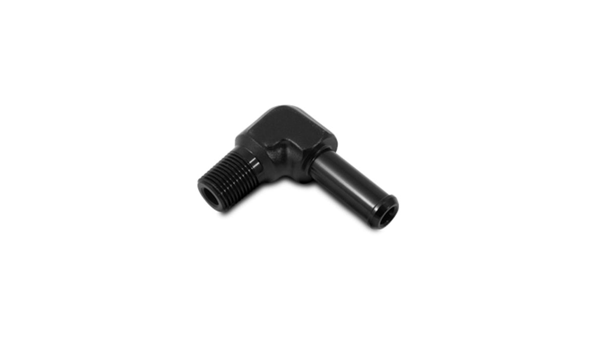 Vibrant Performance Male NPT to Hose Barb Adapter, 90 Degree, NPT 1/8in Hose 1/4in, Performance Hose & Fluid/Air Plumbing - Part 11230