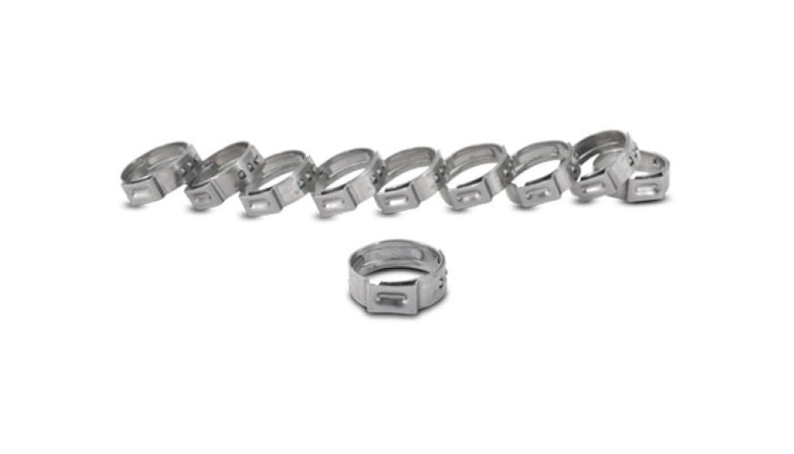 Vibrant Performance Stainless Steel Pinch Clamps: 16.0-19.2mm (Pack of 10), Exhaust/Intake Tubing Connection - Part 12277