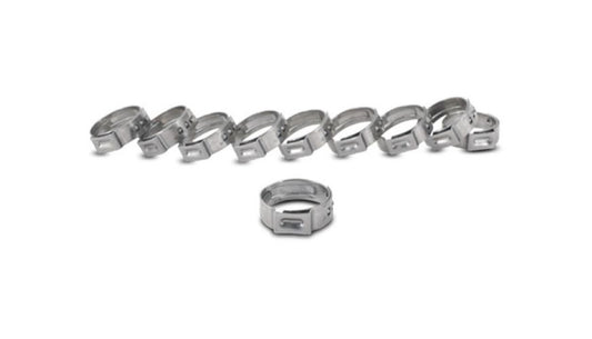 Vibrant Performance Stainless Steel Pinch Clamps: 16.0-19.2mm (Pack of 10), Exhaust/Intake Tubing Connection - Part 12277