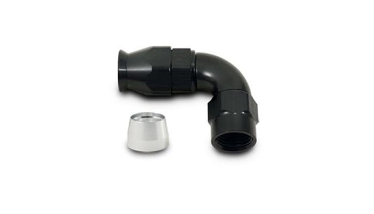 Vibrant Performance 90 Degree High Flow Hose End Fitting for PTFE Lined Hose, -6AN, AN Performance Fluid Plumbing - Part 28906