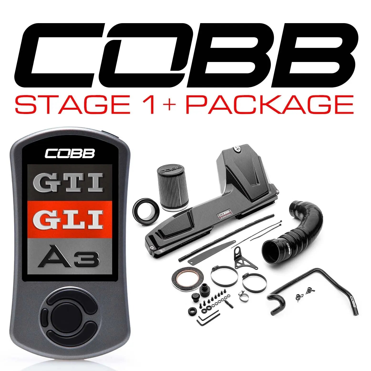 COBB VW MK7/7.5 GTI / Audi A3 8V Stage 1+ Redline CF Power Package VLK002011P-RED COBB