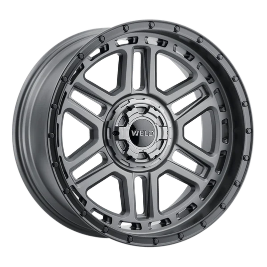 Weld Off-Road Crux 20x10in / 5x127 BP / ET -18 / 87.1mm Bore - Satin Gunmetal / Satin Black Wheel