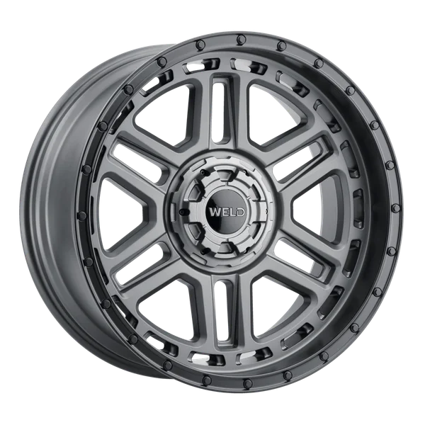 Weld Off-Road Crux 20x12in / 5x127 BP / ET -44 / 87.1mm Bore - Satin Gunmetal / Satin Black Wheel