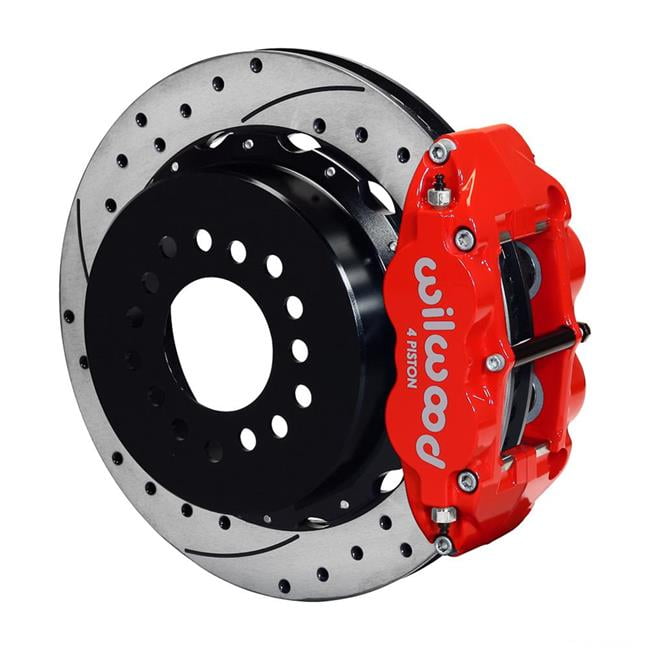 Wilwood Narrow Superlite 4R Rear Kit 14in Drilled Red G-Body W/ 2.62in Axle Offset