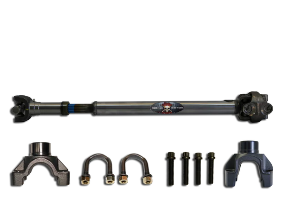 Adams Driveshaft XJ Front 1350 Half Round CV Driveshaft Extreme Duty Series Solid U-Joint