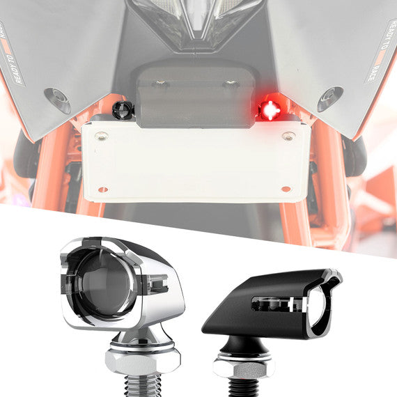 XK Glow Mini Red Turn Signal Black x2