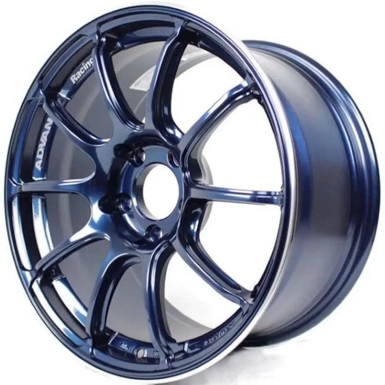 Advan YAZ8H35WE RZII 18x8.5 +35 5-120 Racing Indigo Blue Wheel
