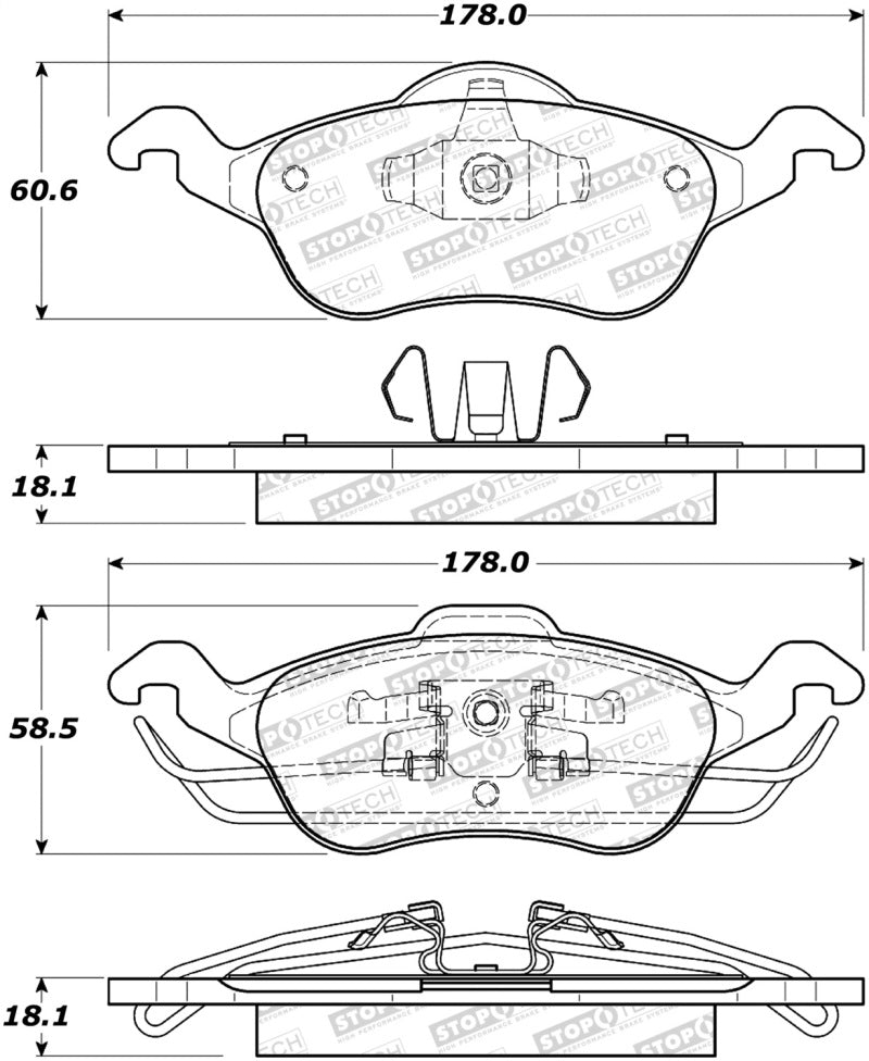 StopTech Premium Ceramic Brake Pads - 308.08160