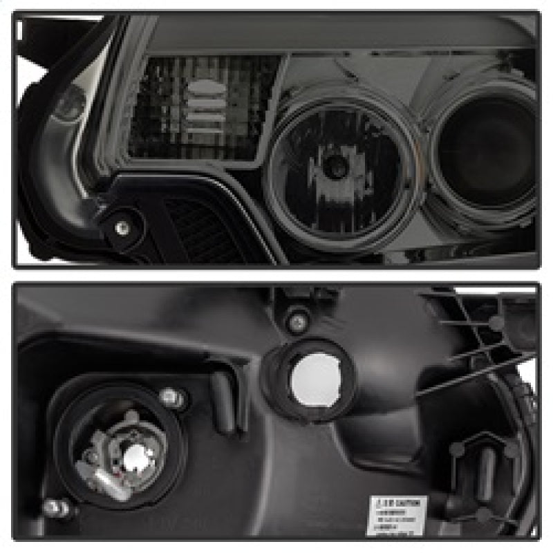 Spyder Toyota Tacoma 12-16 Projector Headlights Light Bar DRL Smoke PRO-YD-TT12-LBDRL-SM SPYDER