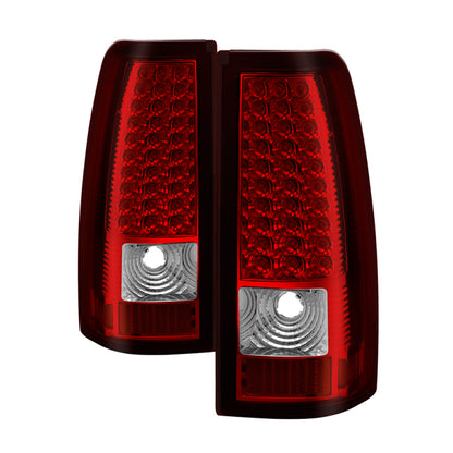 Xtune Chevy Silverado 1500/2500/3500 99-02 LED Tail Lights Red Clear ALT-ON-CS99-LED-RC SPYDER