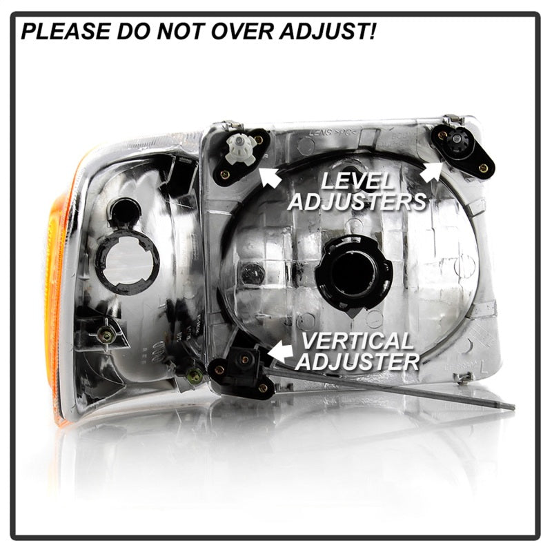 xTune 01-03 Ford Explorer Sport 4pc OEM Style Headlights w/Corners - Chrome (HD-JH-FEXP01-ST-C) SPYDER