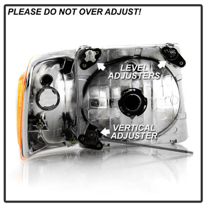 xTune 01-03 Ford Explorer Sport 4pc OEM Style Headlights w/Corners - Chrome (HD-JH-FEXP01-ST-C) SPYDER