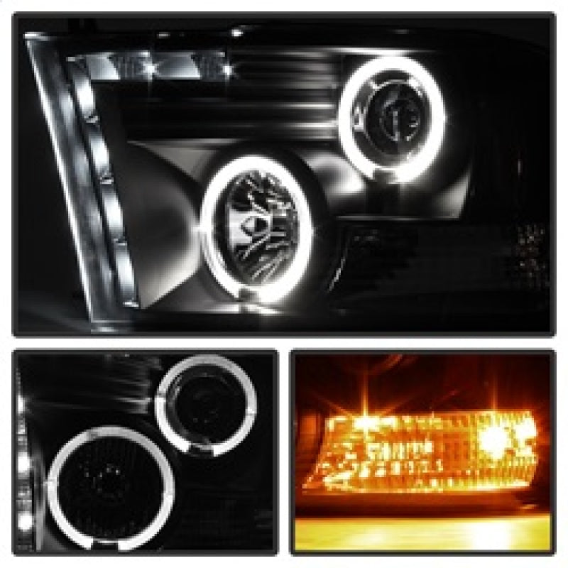 Spyder Dodge Ram 1500 09-14 10-14 Projector Headlights Halogen- LED Halo LED - Blk PRO-YD-DR09-HL-BK SPYDER