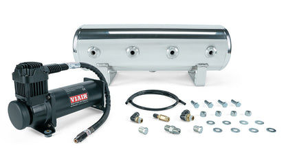 Air Lift 27805 2.5 Gal. Polished Tank w/ Viair 444b Blk Compressor (Incl. Fittings & Mounting Hardware)