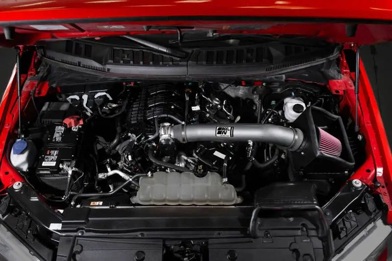 K&N 18-24 Ford F150 3.3L V6 Performance Air Intake System w/ Red Air Filter K&N Engineering