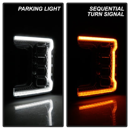 Spyder Ford F-250/F-350/F450 17-18 Full LED Headlights Black PRO-YD-FS17HALAP-SEQ-C SPYDER