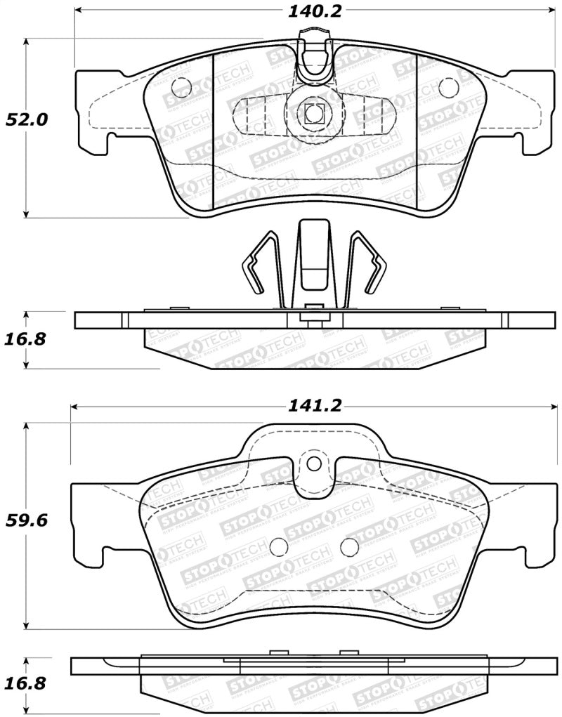 StopTech Premium Ceramic Brake Pads - 308.11220